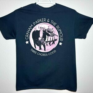 Graham Parker & The Rumour Three Chords Good T-Shirt Medium Black Gildan